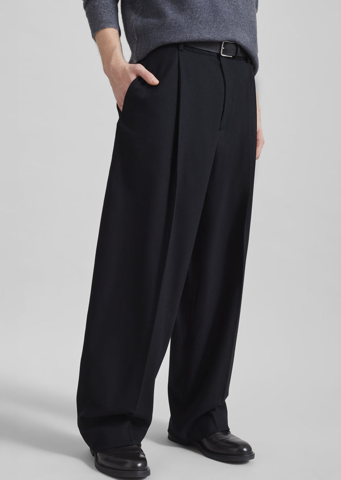 Milton Flannel Trousers - Black