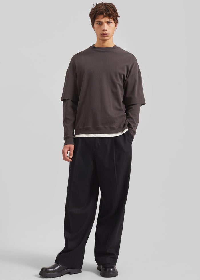 Milton Flannel Trousers - Black