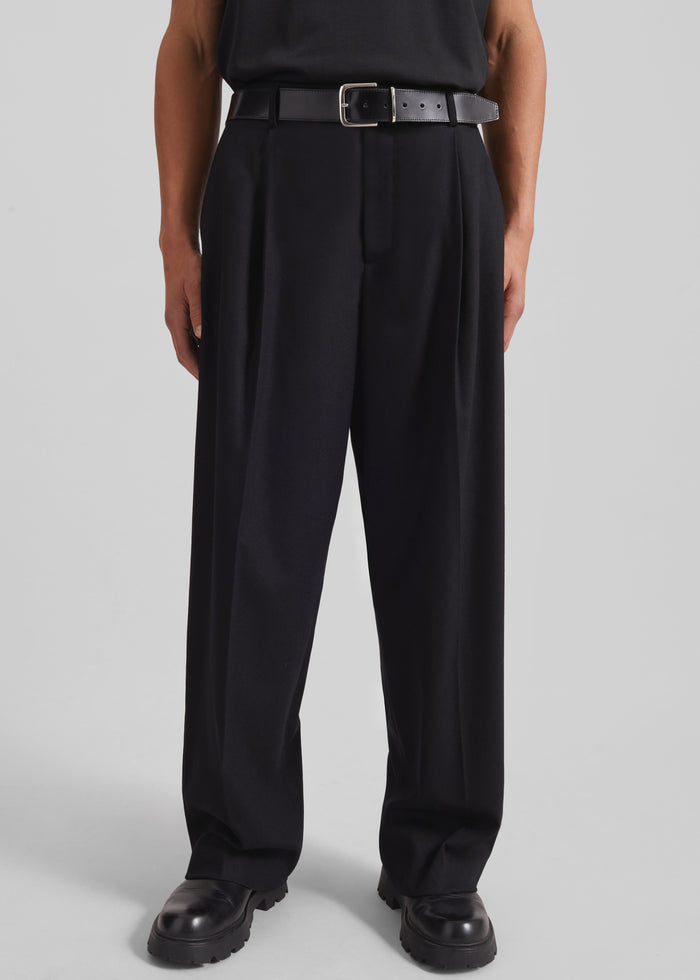 Milton Flannel Trousers - Black