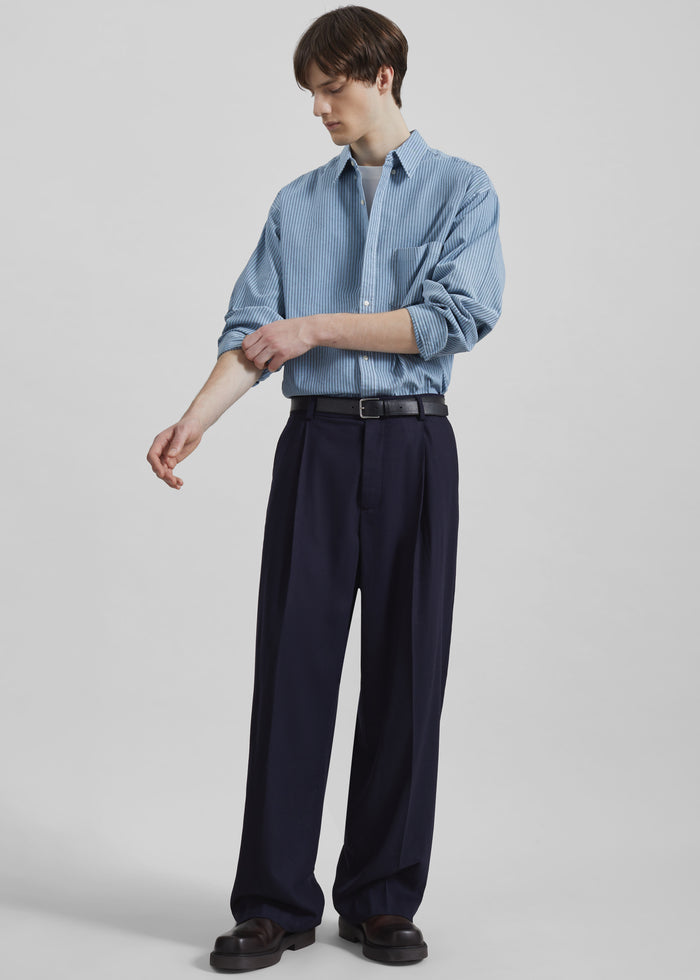 Milton Flannel Trousers - Navy