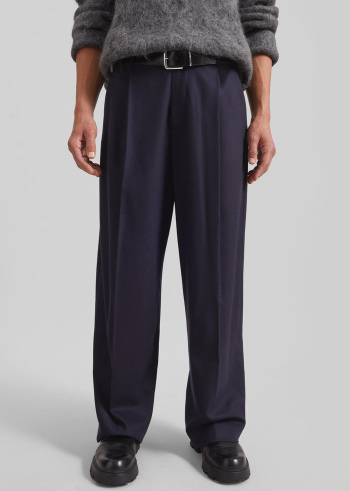 Milton Flannel Trousers - Navy