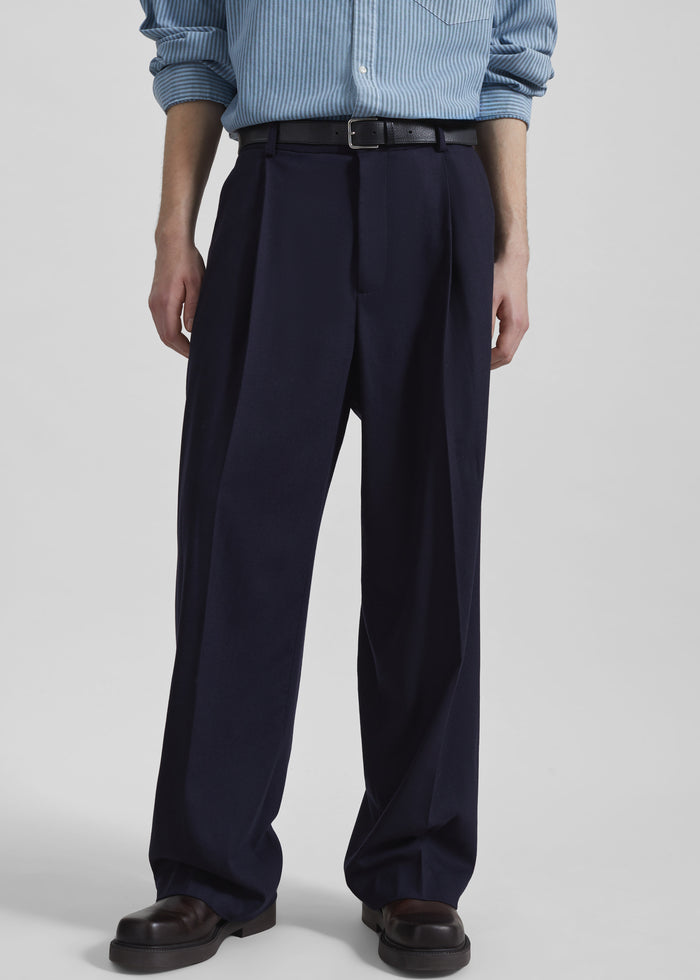 Milton Flannel Trousers - Navy
