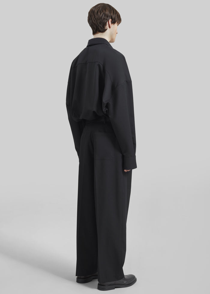 Milton Wool-Blend Shirt - Black