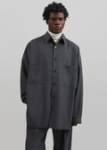 Milton Wool-Blend Shirt - Dark Grey