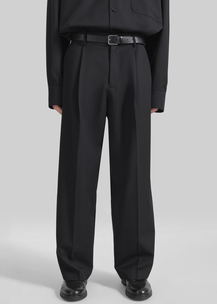 Milton Wool-Blend Trousers - Black