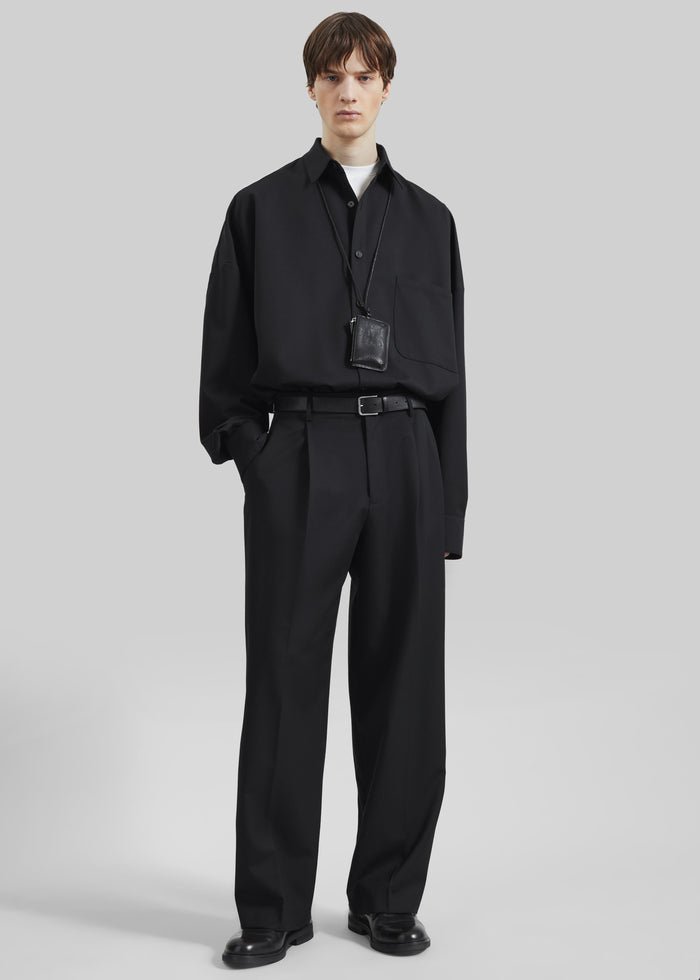 Milton Wool-Blend Trousers - Black