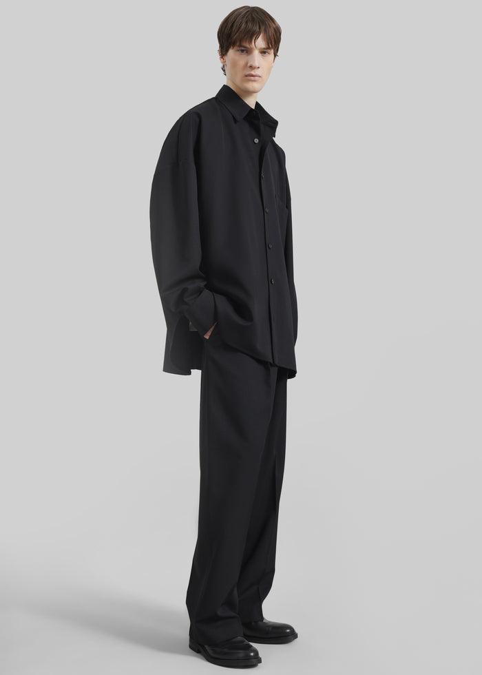 Milton Wool-Blend Trousers - Black
