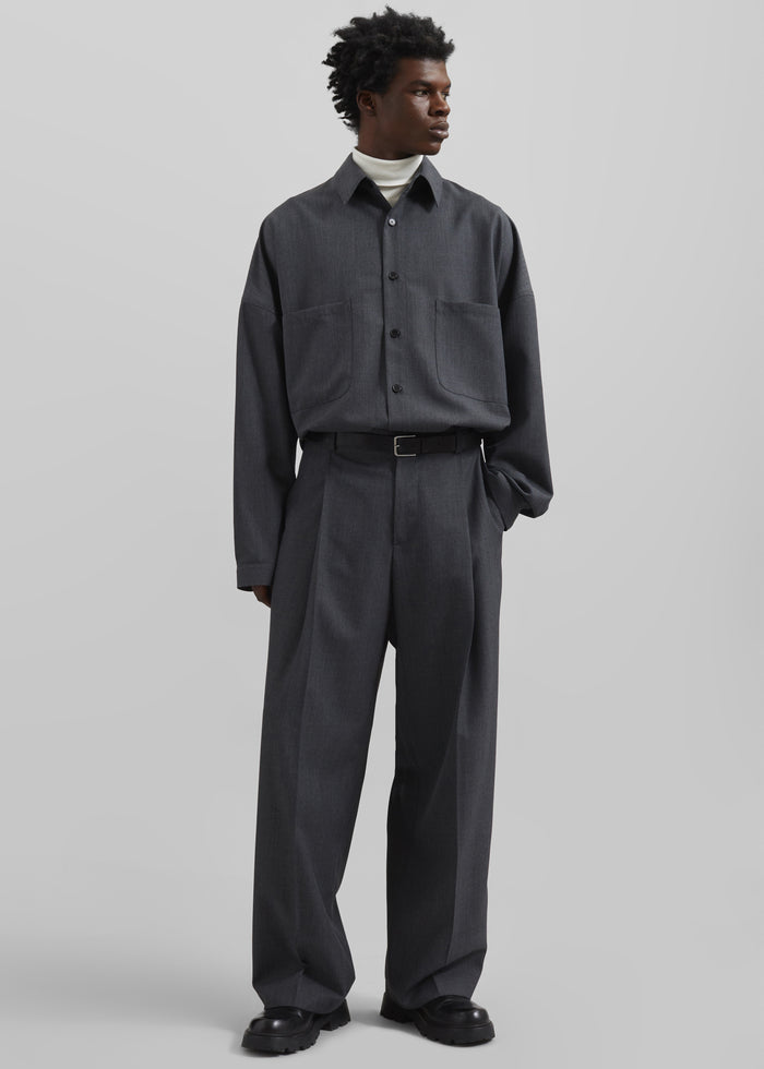 Milton Wool-Blend Trousers - Dark Grey