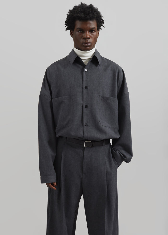 Milton Wool-Blend Trousers - Dark Grey