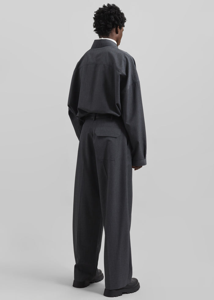 Milton Wool-Blend Trousers - Dark Grey