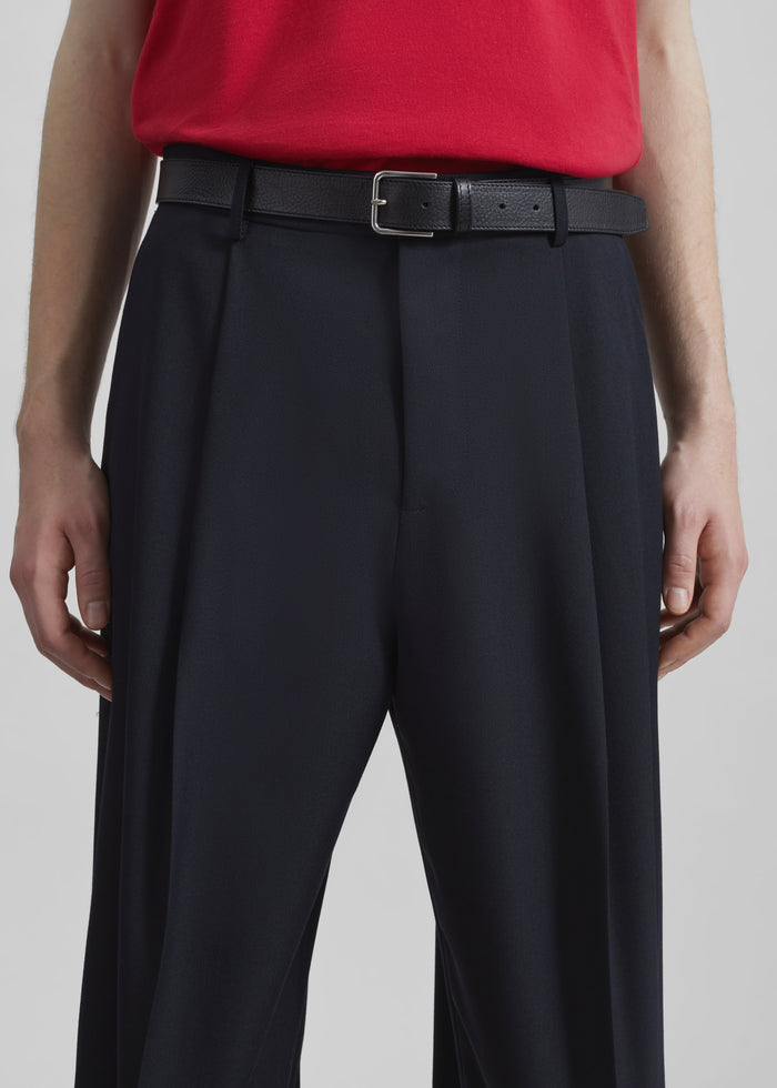 Milton Wool-Blend Trousers - Dark Navy