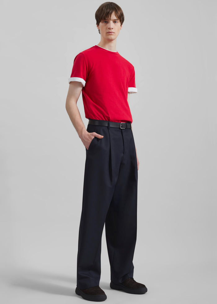 Milton Wool-Blend Trousers - Dark Navy