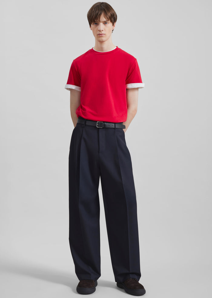 Milton Wool-Blend Trousers - Dark Navy