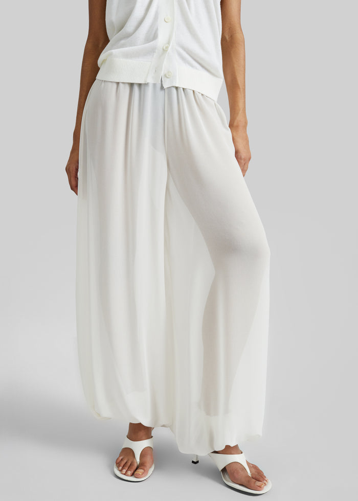 Mio Sheer Balloon Pants - White