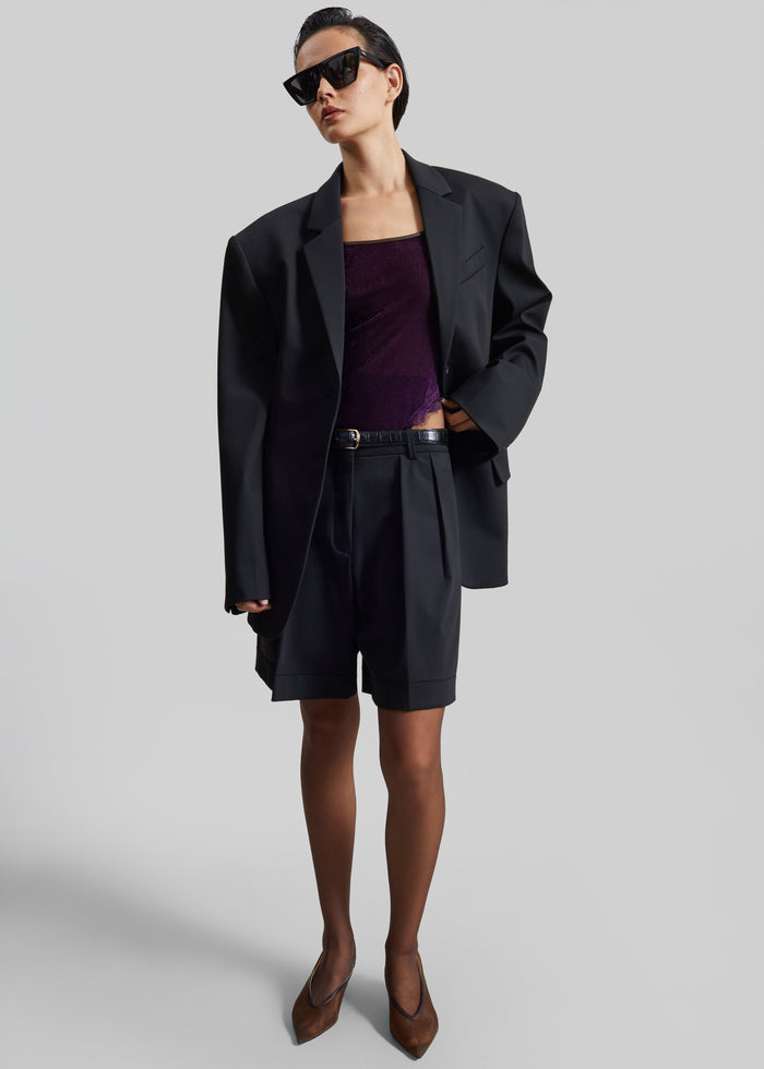 Mirbel Pleated Shorts - Black