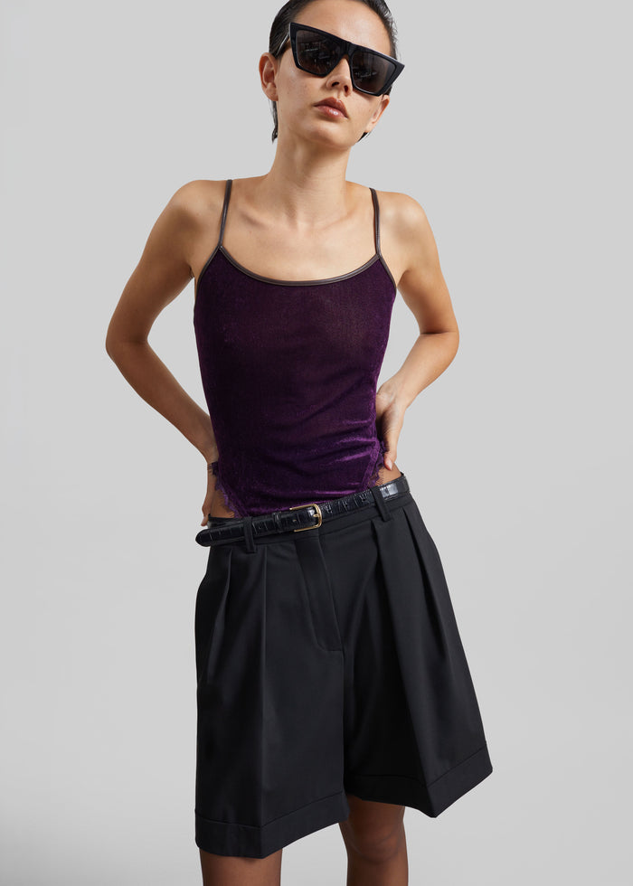 Mirbel Pleated Shorts - Black
