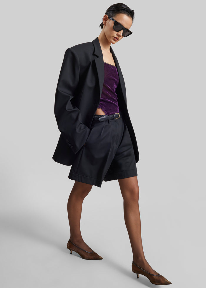 Mirbel Pleated Shorts - Black