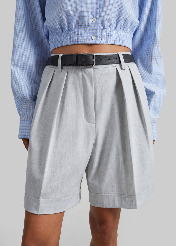 Mirbel Pleated Shorts - Light Grey