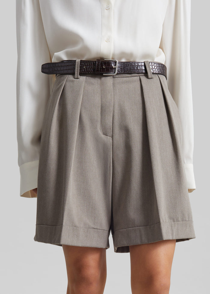 Mirbel Pleated Shorts - Taupe
