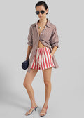 Mireval Cotton Boxer Shorts - Red/White Stripe