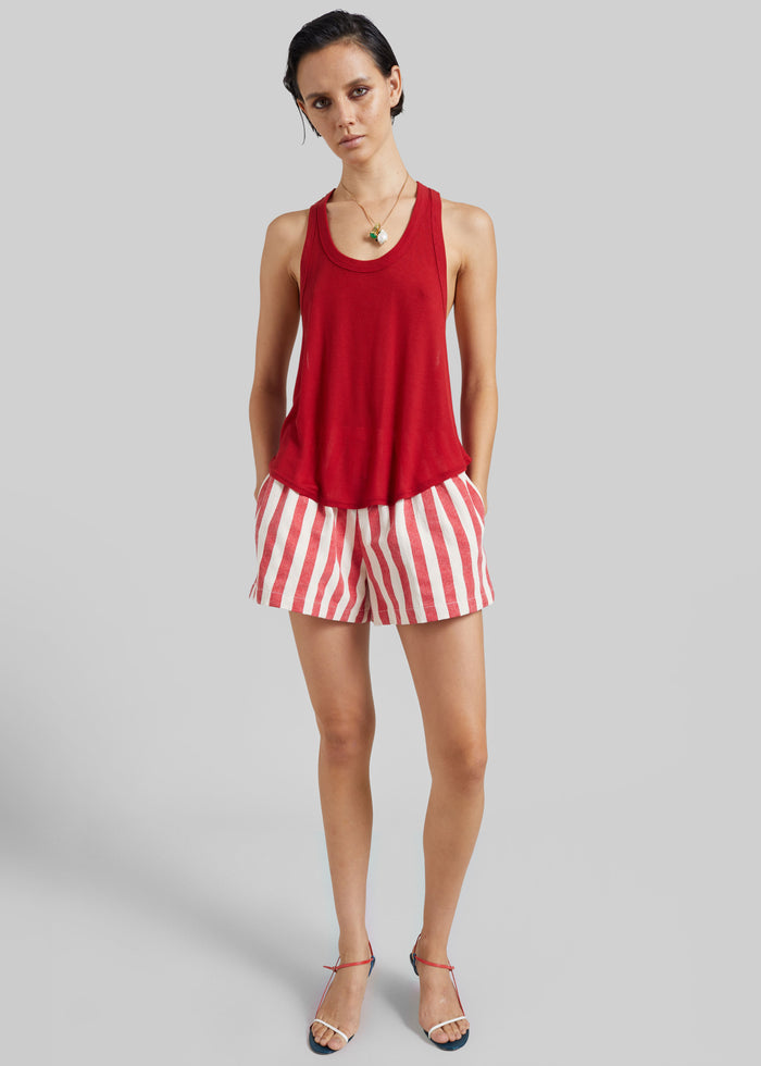 Mireval Cotton Boxer Shorts - Red/White Stripe
