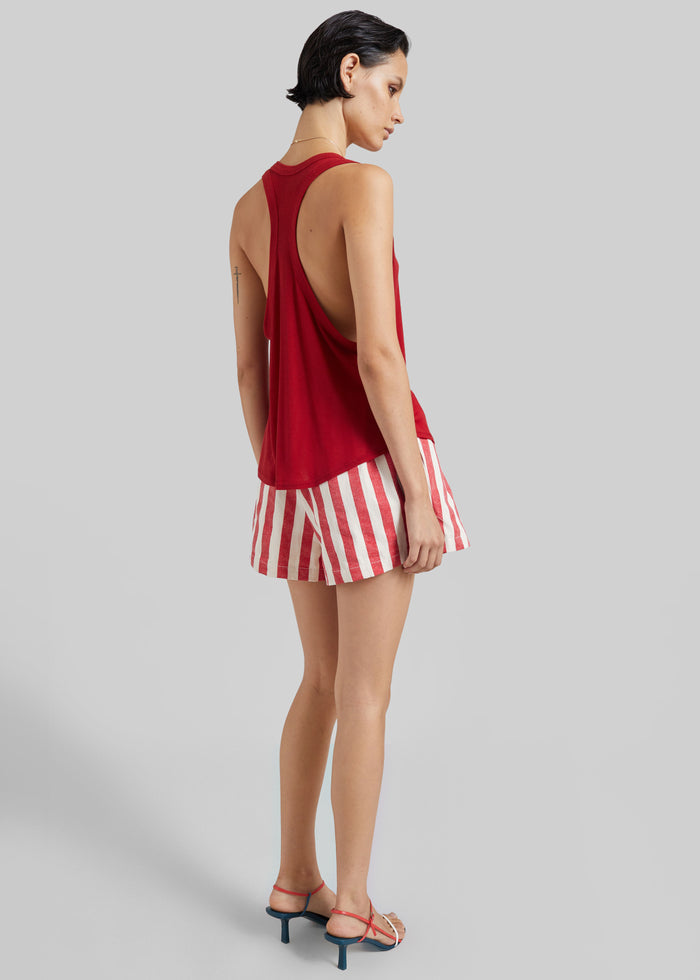 Mireval Cotton Boxer Shorts - Red/White Stripe