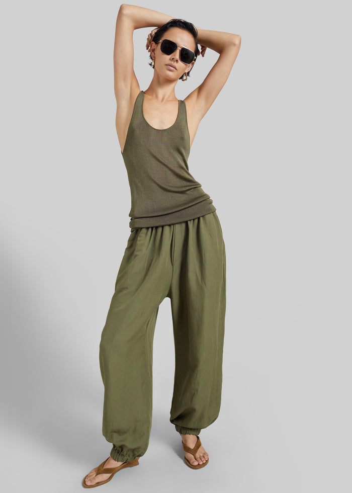 Morat Linen Balloon Pants - Olive