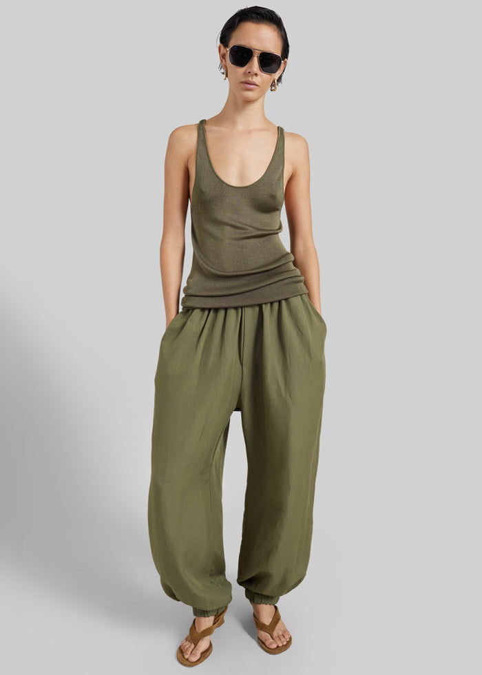 Morat Linen Balloon Pants - Olive