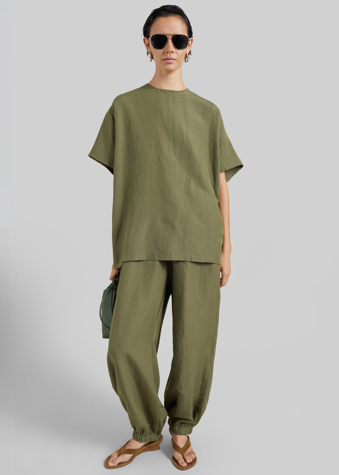 Morat Linen Balloon Pants - Olive