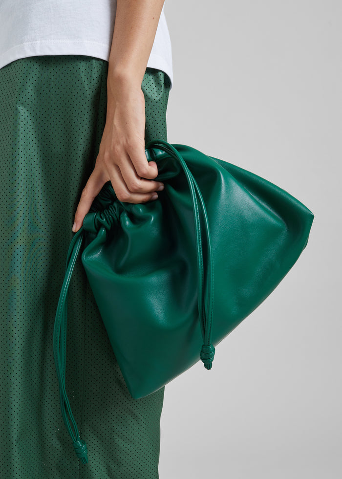 Morgan Faux Leather Small Pouch - Green