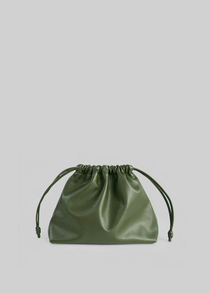 Morgan Faux Leather Small Pouch - Olive