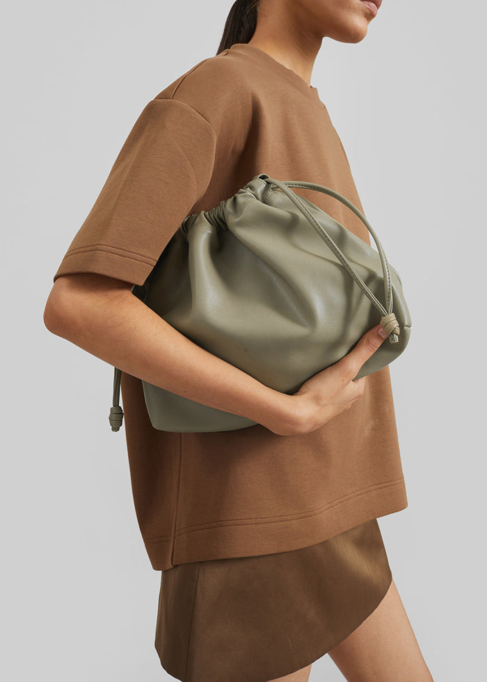 Morgan Faux Leather Small Pouch - Sage