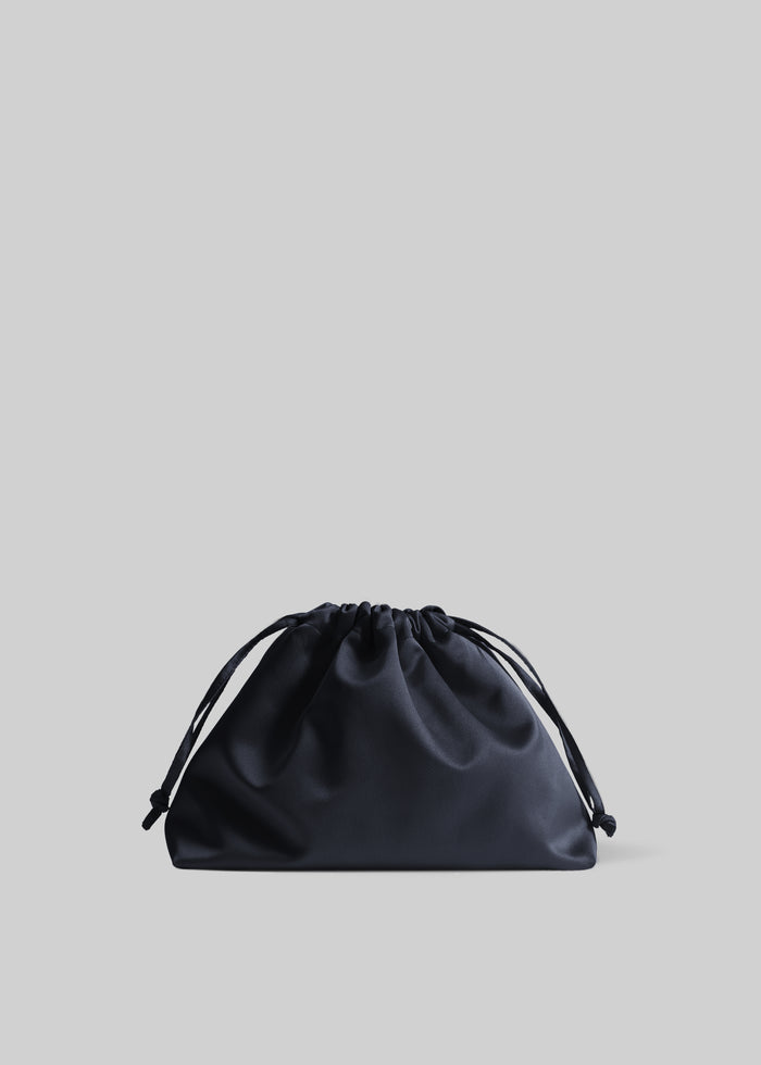 Morgan Satin Small Pouch - Black