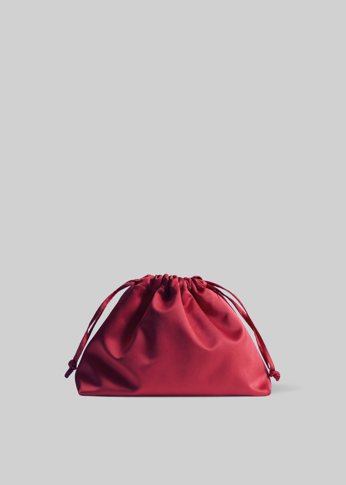 Morgan Satin Small Pouch - Burgundy