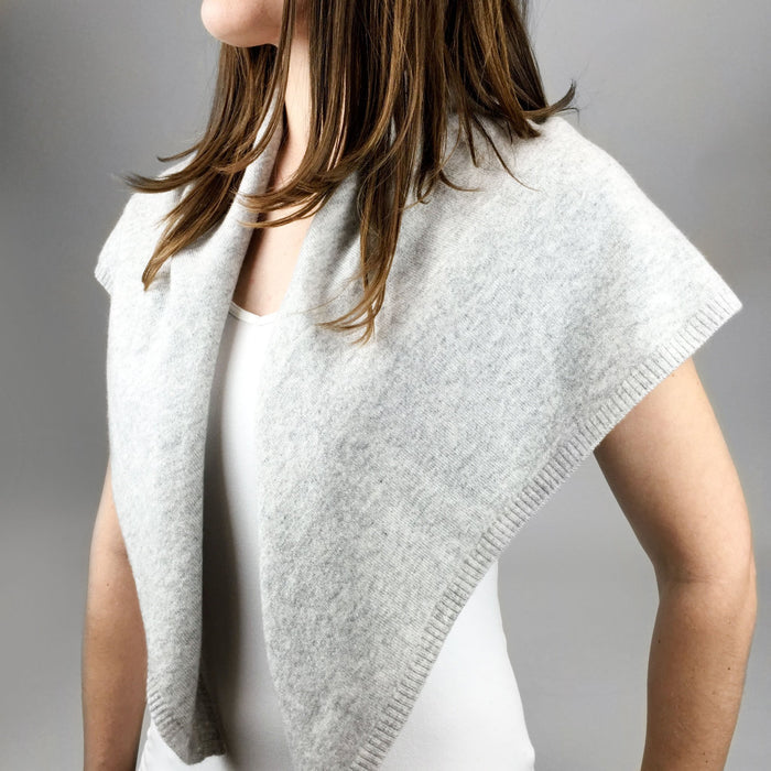 Woman wearing a cashmere blanket