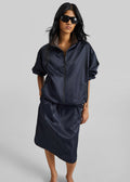 Munich Contrast Collar Zip-Up Jacket - Navy