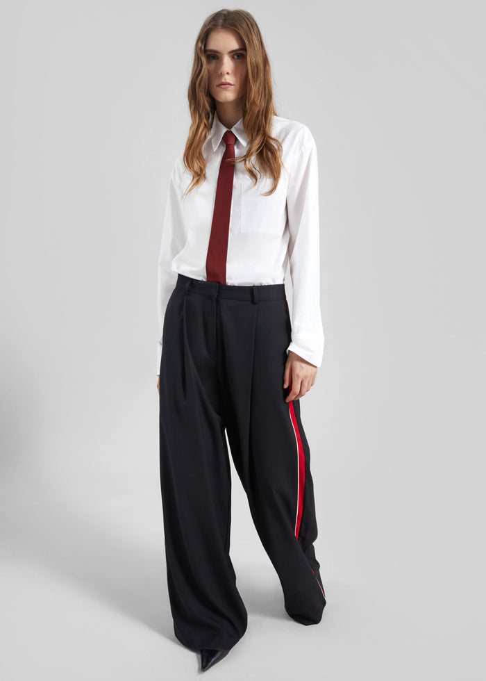 Nairn Contrast Stripe Pants - Black