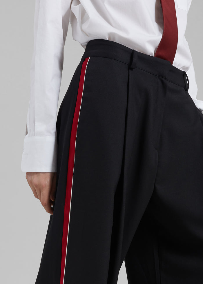 Nairn Contrast Stripe Pants - Black