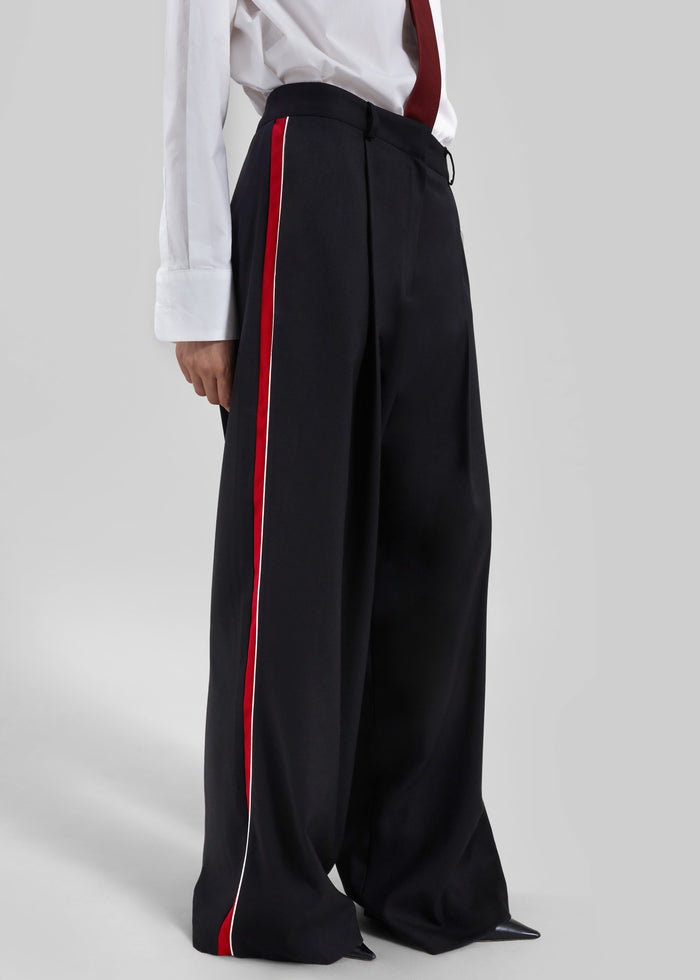 Nairn Contrast Stripe Pants - Black