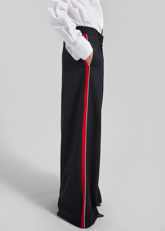 Nairn Contrast Stripe Pants - Black