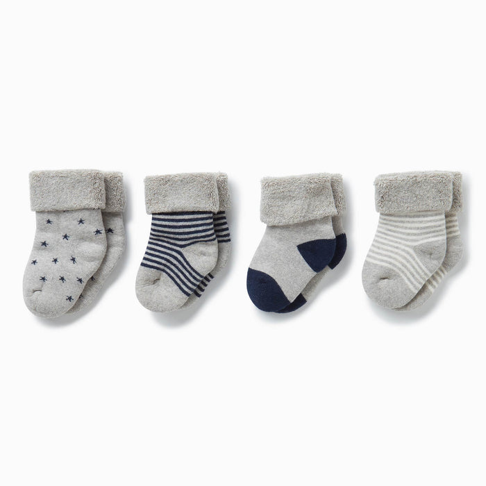 four baby and toddler navy socks
