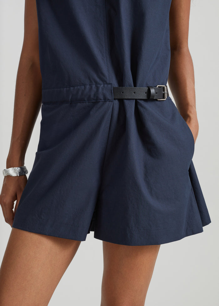 Naxos Belted Romper - Navy