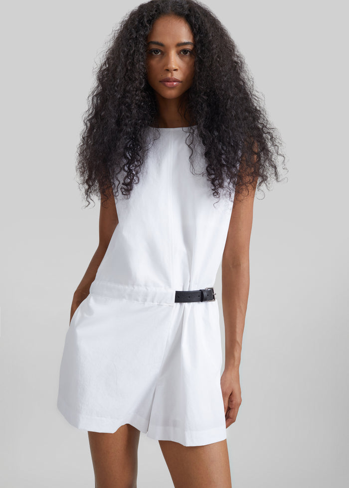 Naxos Belted Romper - White