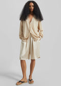 Nelis Silk Bermuda Shorts - Champagne