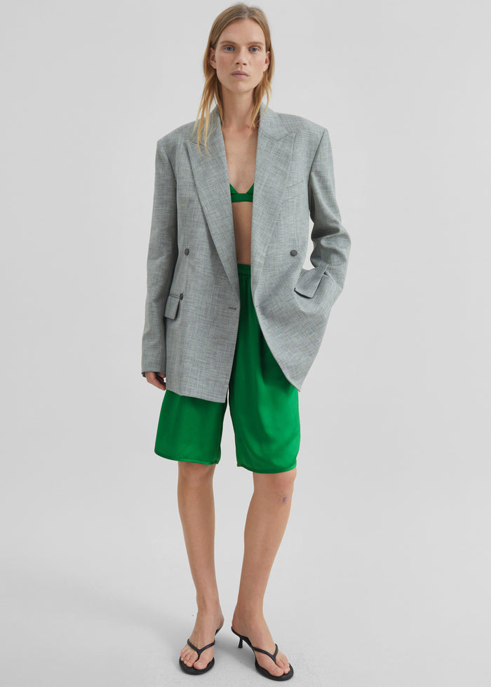 Nelis Silk Bermuda Shorts - Kelly Green