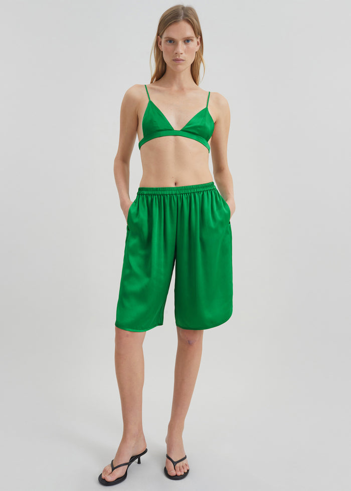 Nelis Silk Bermuda Shorts - Kelly Green