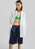 Nelis Silk Bermuda Shorts - Navy