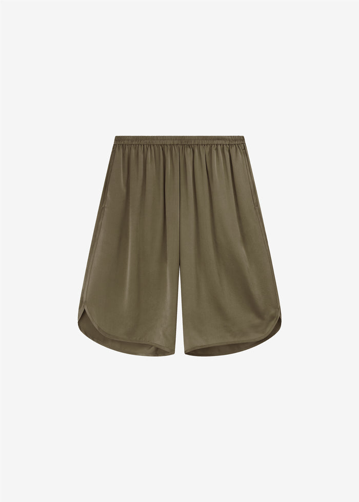 Nelis Silk Bermuda Shorts - Olive