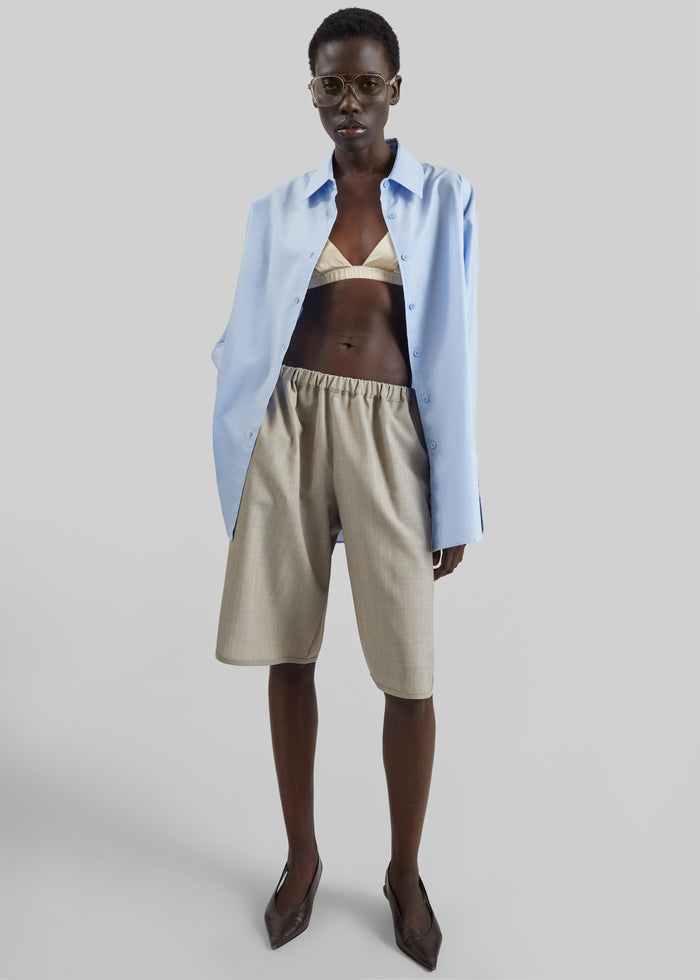 Nelis Suiting Bermuda Shorts - Beige Melange
