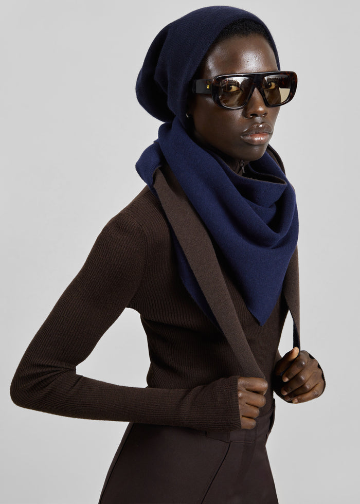 Nella Reversible Scarf - Brown/Navy